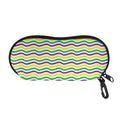 Mardi Gras Wave Pattern Print Glasses Case