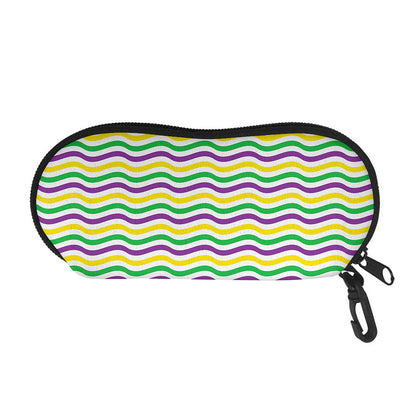 Mardi Gras Wave Pattern Print Glasses Case