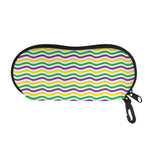 Mardi Gras Wave Pattern Print Glasses Case