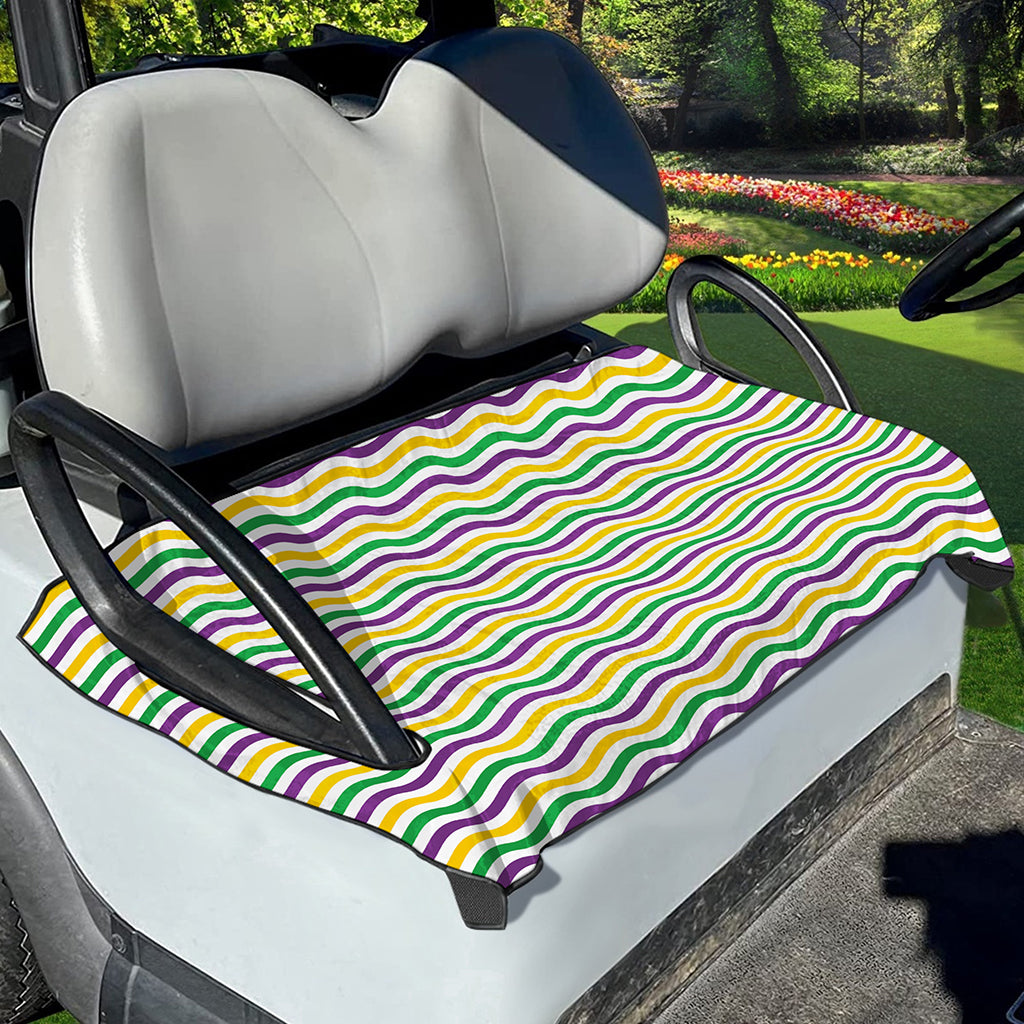 Mardi Gras Wave Pattern Print Golf Cart Seat Cover