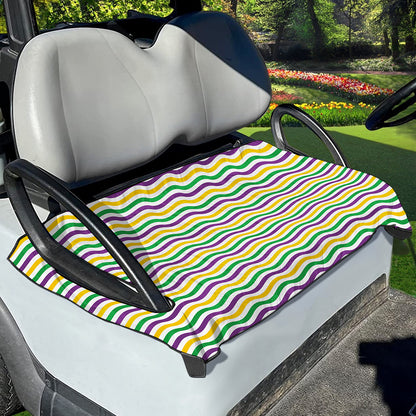Mardi Gras Wave Pattern Print Golf Cart Seat Cover