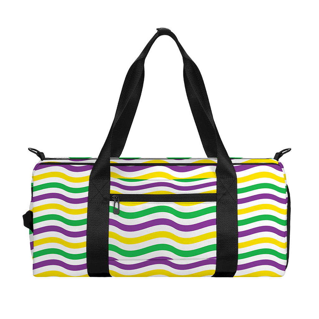 Mardi Gras Wave Pattern Print Gym Bag