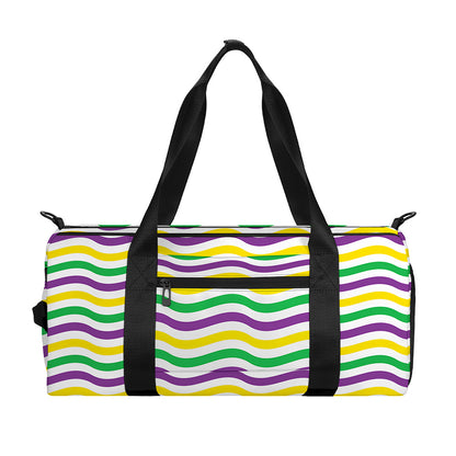 Mardi Gras Wave Pattern Print Gym Bag