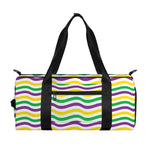 Mardi Gras Wave Pattern Print Gym Bag