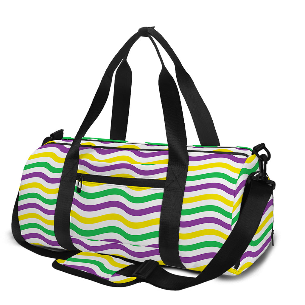 Mardi Gras Wave Pattern Print Gym Bag