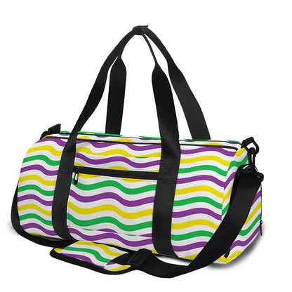 Mardi Gras Wave Pattern Print Gym Bag