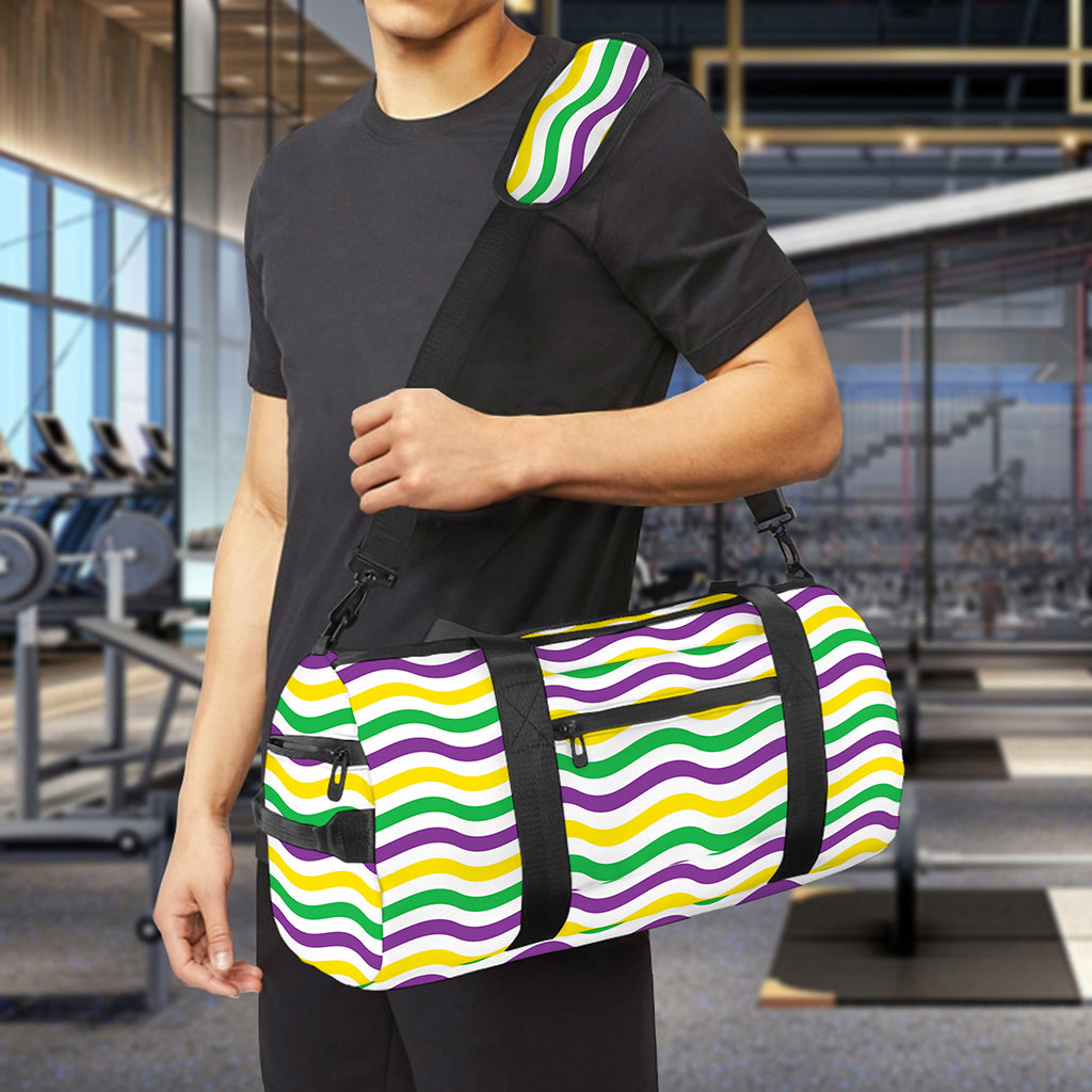 Mardi Gras Wave Pattern Print Gym Bag