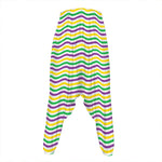 Mardi Gras Wave Pattern Print Hammer Pants