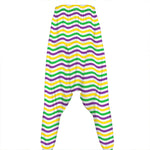 Mardi Gras Wave Pattern Print Hammer Pants