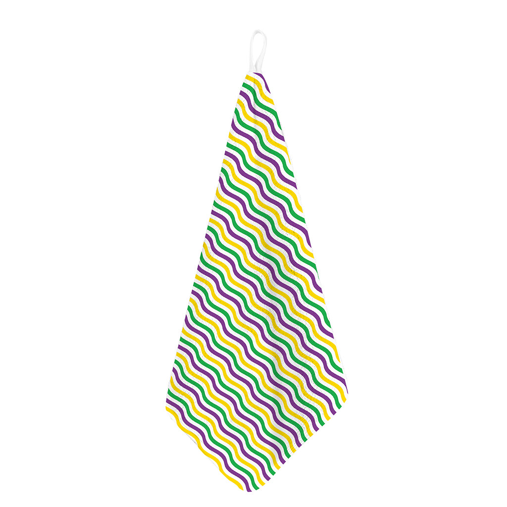 Mardi Gras Wave Pattern Print Hand Towel