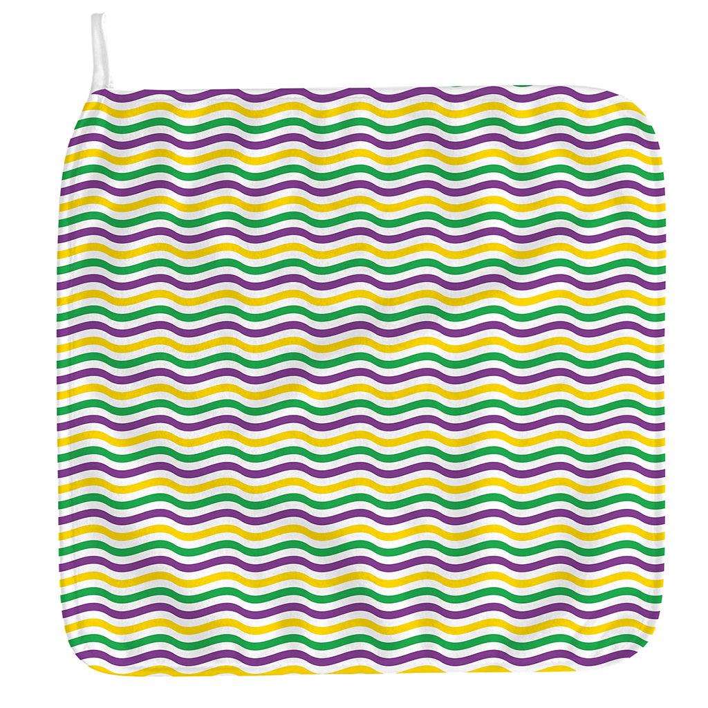 Mardi Gras Wave Pattern Print Hand Towel