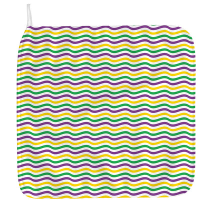Mardi Gras Wave Pattern Print Hand Towel