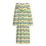 Mardi Gras Wave Pattern Print Hooded Bathrobe