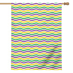 Mardi Gras Wave Pattern Print House Flag