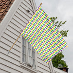 Mardi Gras Wave Pattern Print House Flag