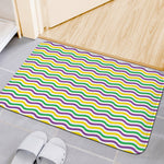 Mardi Gras Wave Pattern Print Indoor Door Mat