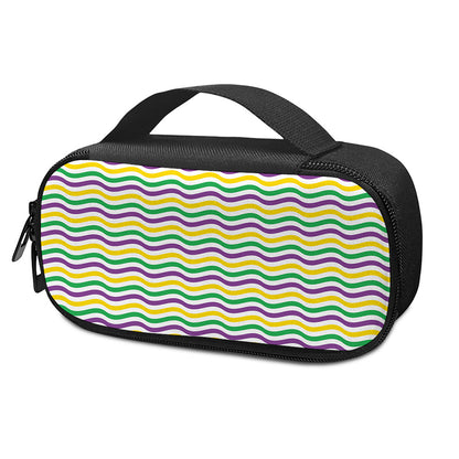 Mardi Gras Wave Pattern Print Insulin Cooler Travel Case