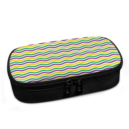 Mardi Gras Wave Pattern Print Insulin Cooler Travel Case