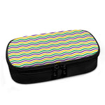 Mardi Gras Wave Pattern Print Insulin Cooler Travel Case