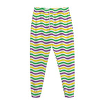 Mardi Gras Wave Pattern Print Jogger Pants