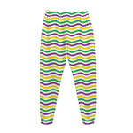Mardi Gras Wave Pattern Print Jogger Pants