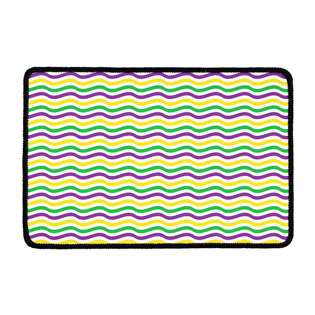 Mardi Gras Wave Pattern Print Kitchen Mat