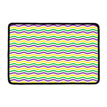 Mardi Gras Wave Pattern Print Kitchen Mat