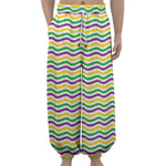 Mardi Gras Wave Pattern Print Lantern Pants