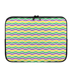 Mardi Gras Wave Pattern Print Laptop Sleeve
