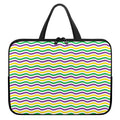 Mardi Gras Wave Pattern Print Laptop Sleeve With Handle