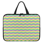 Mardi Gras Wave Pattern Print Laptop Sleeve With Handle