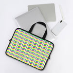 Mardi Gras Wave Pattern Print Laptop Sleeve With Handle