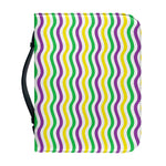 Mardi Gras Wave Pattern Print Leather Bible Cover