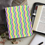 Mardi Gras Wave Pattern Print Leather Bible Cover