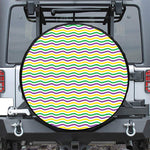 Mardi Gras Wave Pattern Print Leather Spare Tire Cover