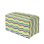 Mardi Gras Wave Pattern Print Leather Tissue Box Cover