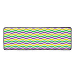 Mardi Gras Wave Pattern Print Long Kitchen Mat
