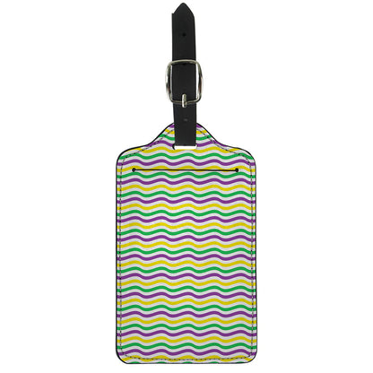 Mardi Gras Wave Pattern Print Luggage Tag