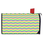 Mardi Gras Wave Pattern Print Mailbox Cover