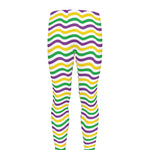 Mardi Gras Wave Pattern Print Men's leggings