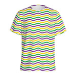 Mardi Gras Wave Pattern Print Men's Sports T-Shirt