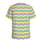 Mardi Gras Wave Pattern Print Men's Sports T-Shirt