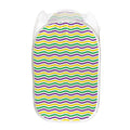 Mardi Gras Wave Pattern Print Mesh Laundry Hamper