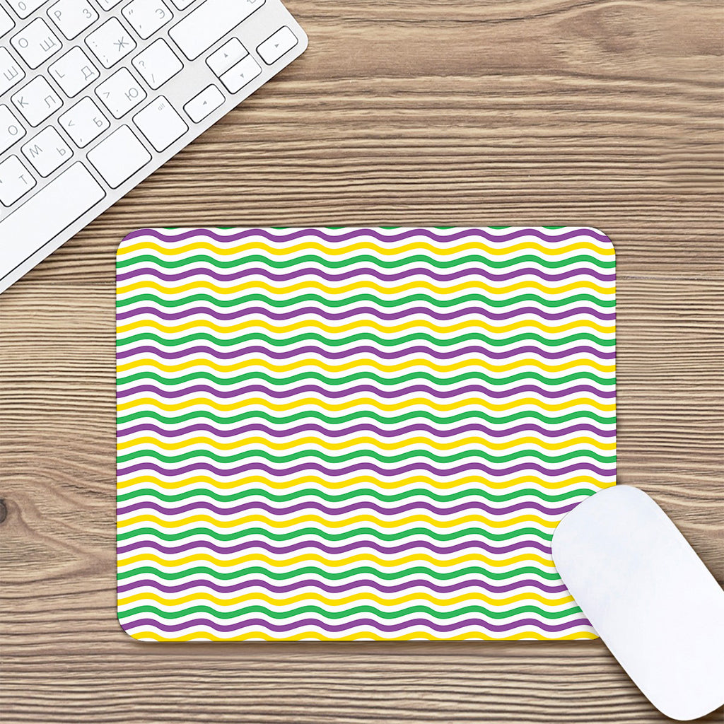 Mardi Gras Wave Pattern Print Mouse Pad