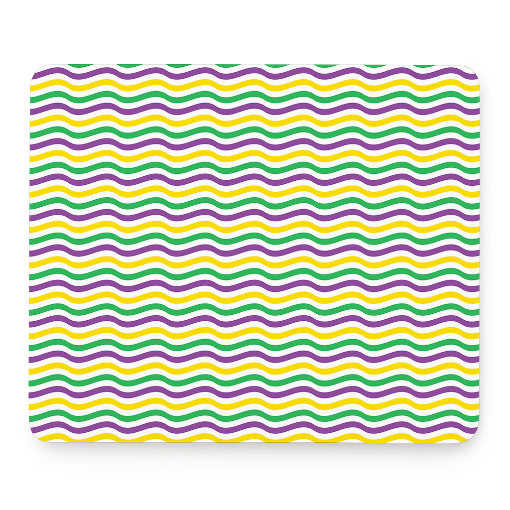 Mardi Gras Wave Pattern Print Mouse Pad