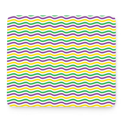 Mardi Gras Wave Pattern Print Mouse Pad