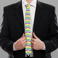 Mardi Gras Wave Pattern Print Necktie