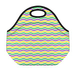 Mardi Gras Wave Pattern Print Neoprene Lunch Bag