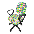 Mardi Gras Wave Pattern Print Office Chair Cover