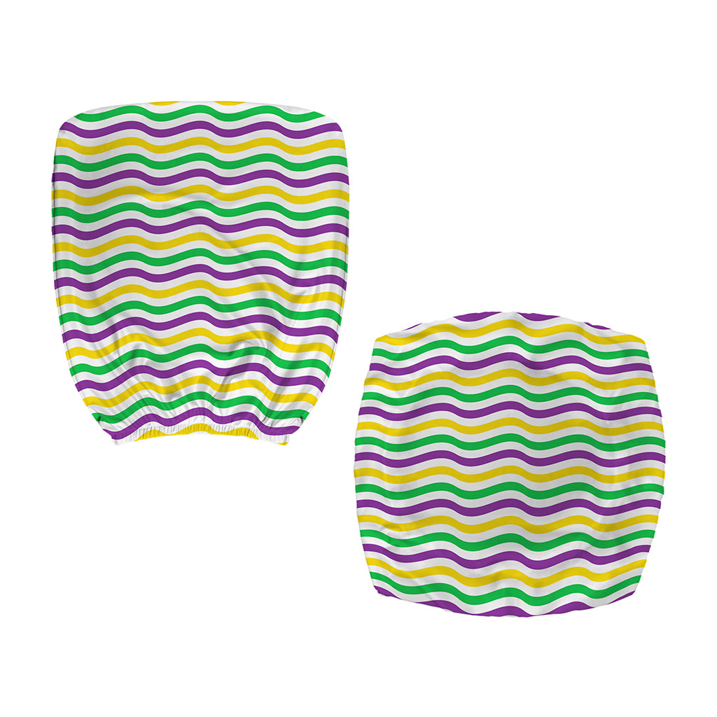 Mardi Gras Wave Pattern Print Office Chair Cover